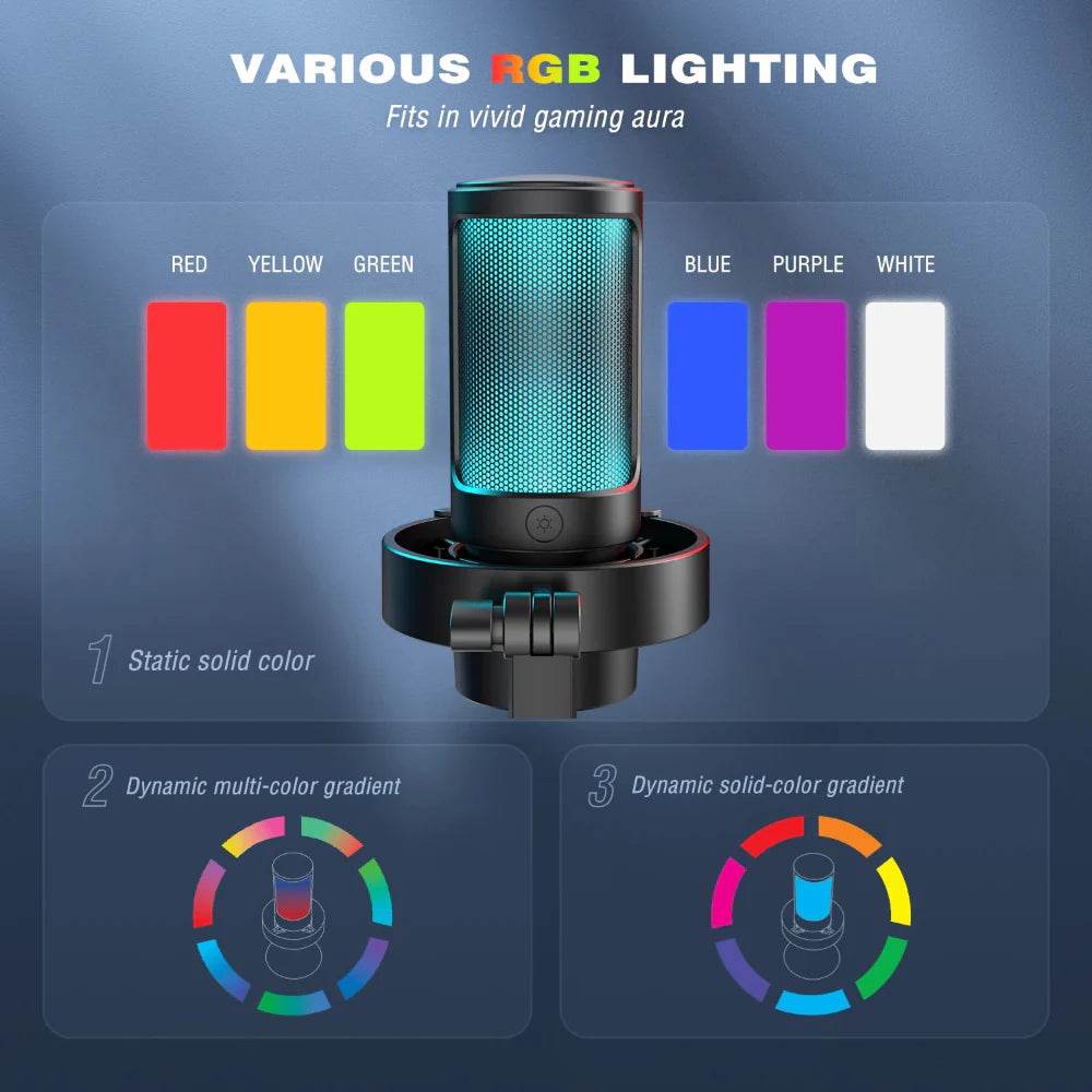High Quality RGB One Touch Mute Gaming Microphone - Image 2