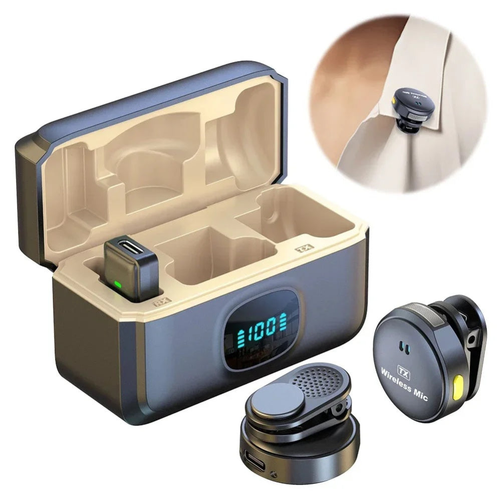 Duo Wireless Button Mag Mic with Charging Case - Image 3