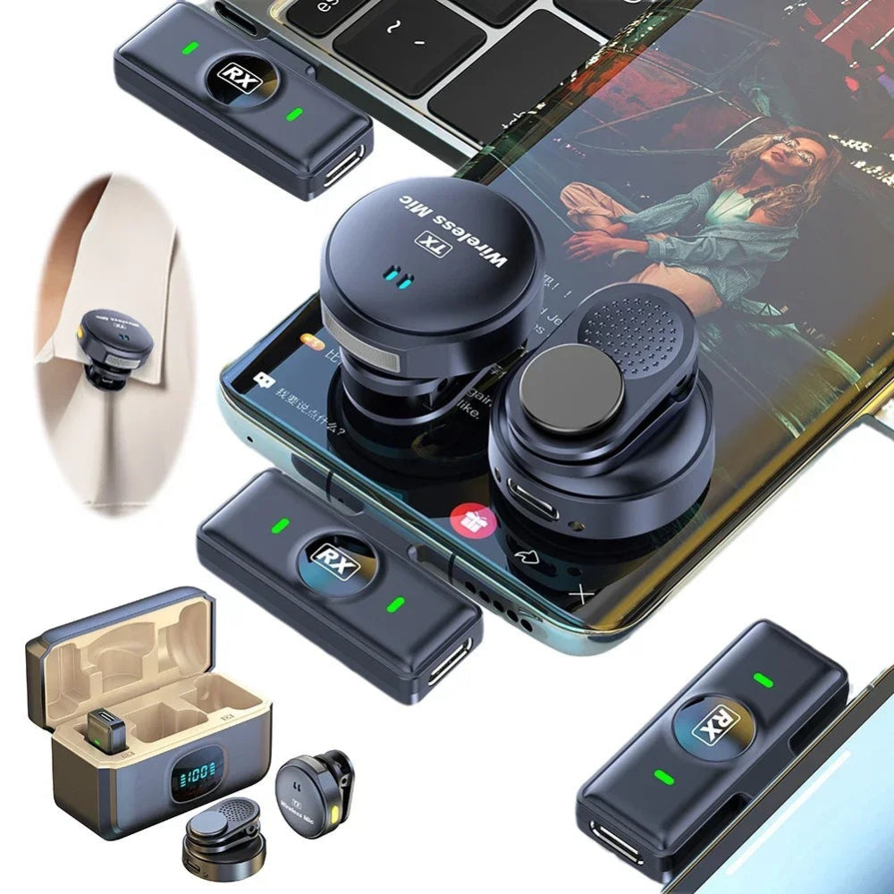 Duo Wireless Button Mag Mic with Charging Case - Image 9