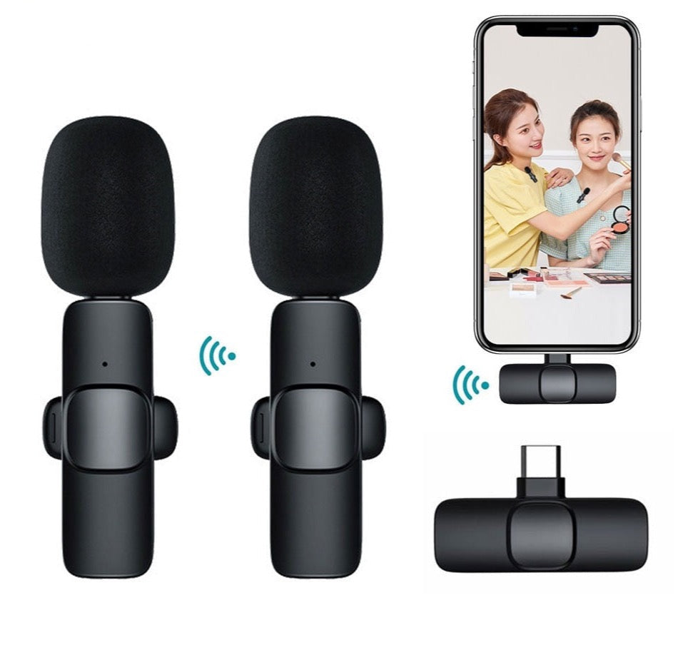 Mini Wireless Recording Microphone with Clip 2 Mics Set - Image 2